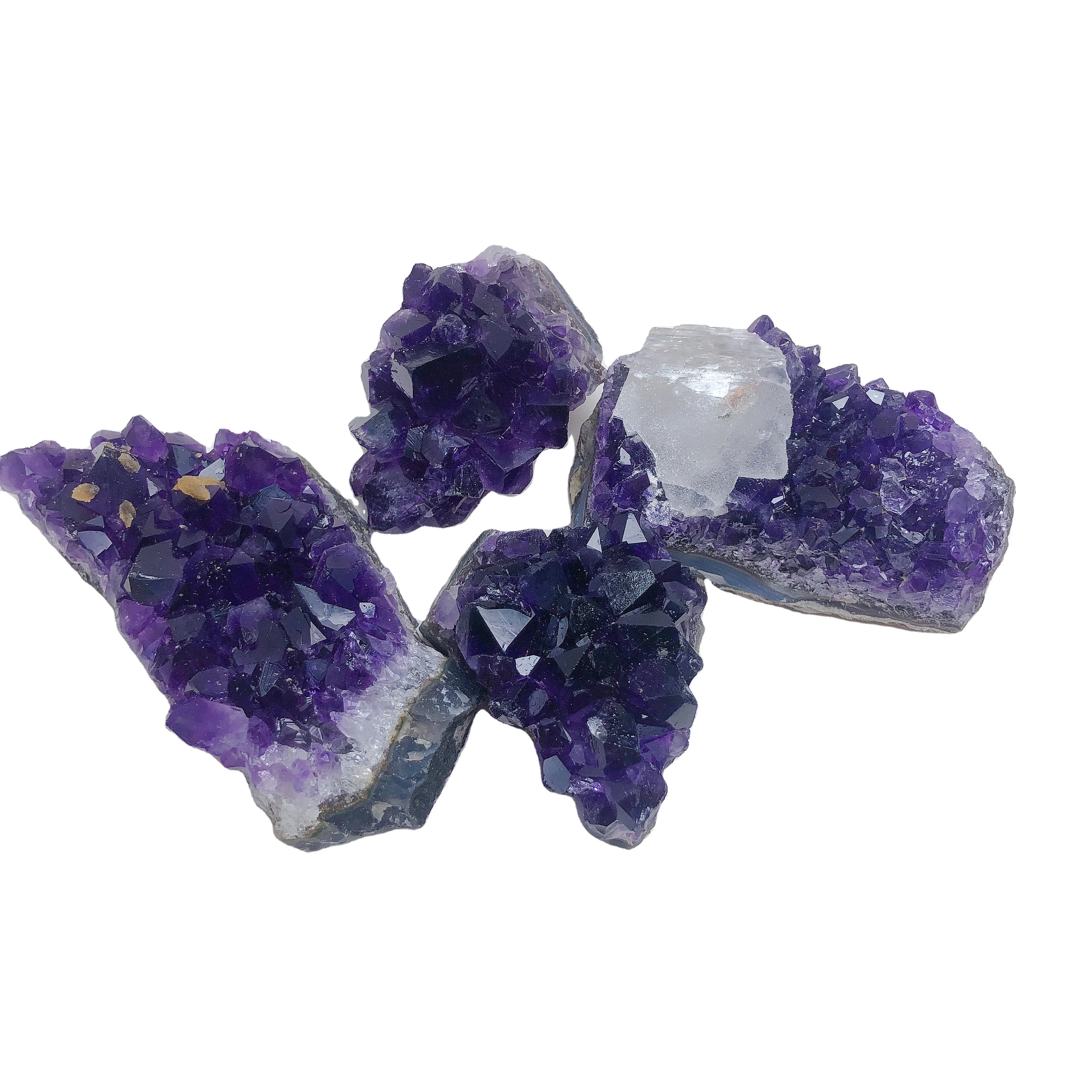 Natural Energy Healing Mineral Stone Rock Home Decor Geode Crystal Amethyst Cluster