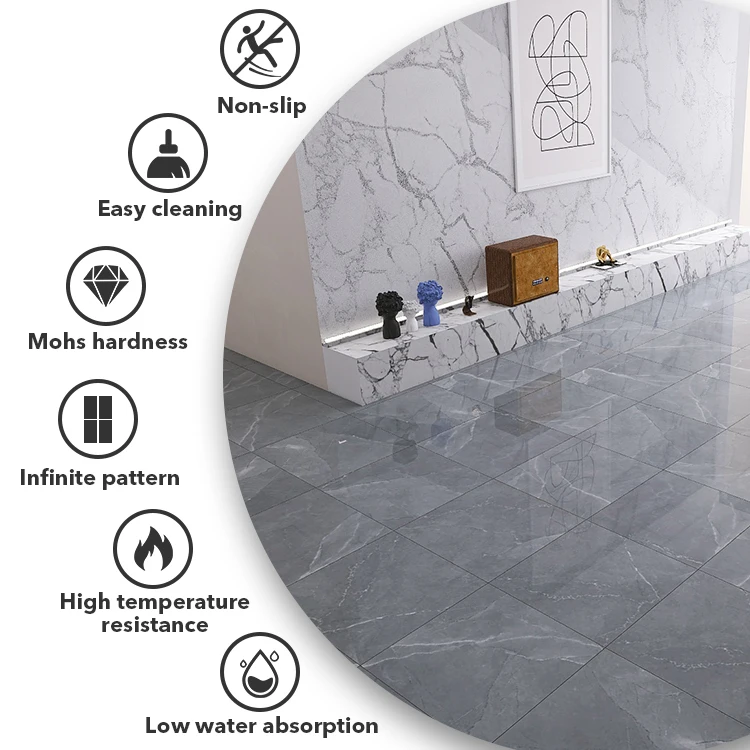 Glazed Marble Full Body Bathroom Floor Tiles 600x600 With Interior Bathroom Flooring Balcony Grey Color Porcelain Tile Flooring