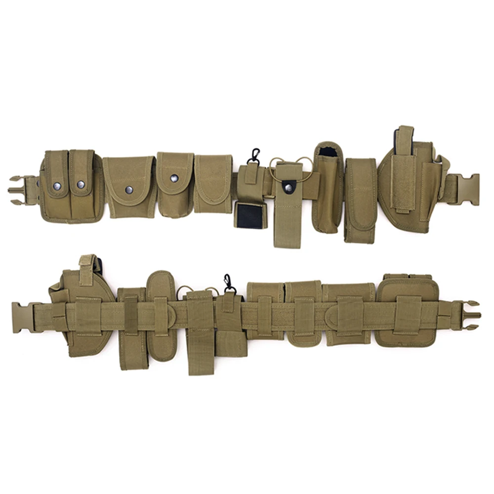 Quick Release Combat Battle Belt With Pouches Heavy Duty Inner & Outer Belt MOLLE Tactical Belt Set