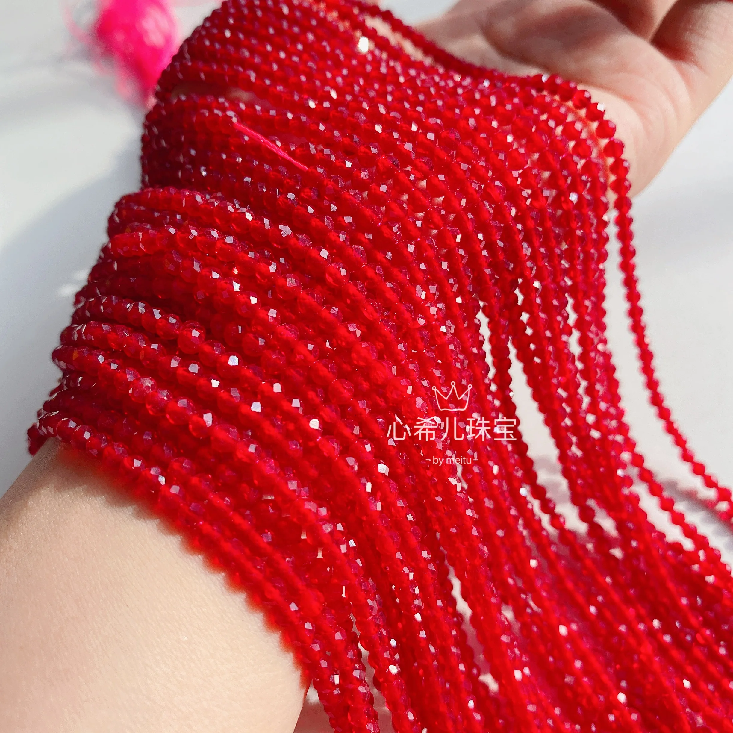 low price Ruby sapphire emerald garnet tourmaline Faceted stone Beads Loose 2mm 3mm 4mm Strand Beads