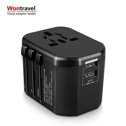 Portable travel gift 2 usb ports 2.4a output useful gadgets worldwide travel adapter