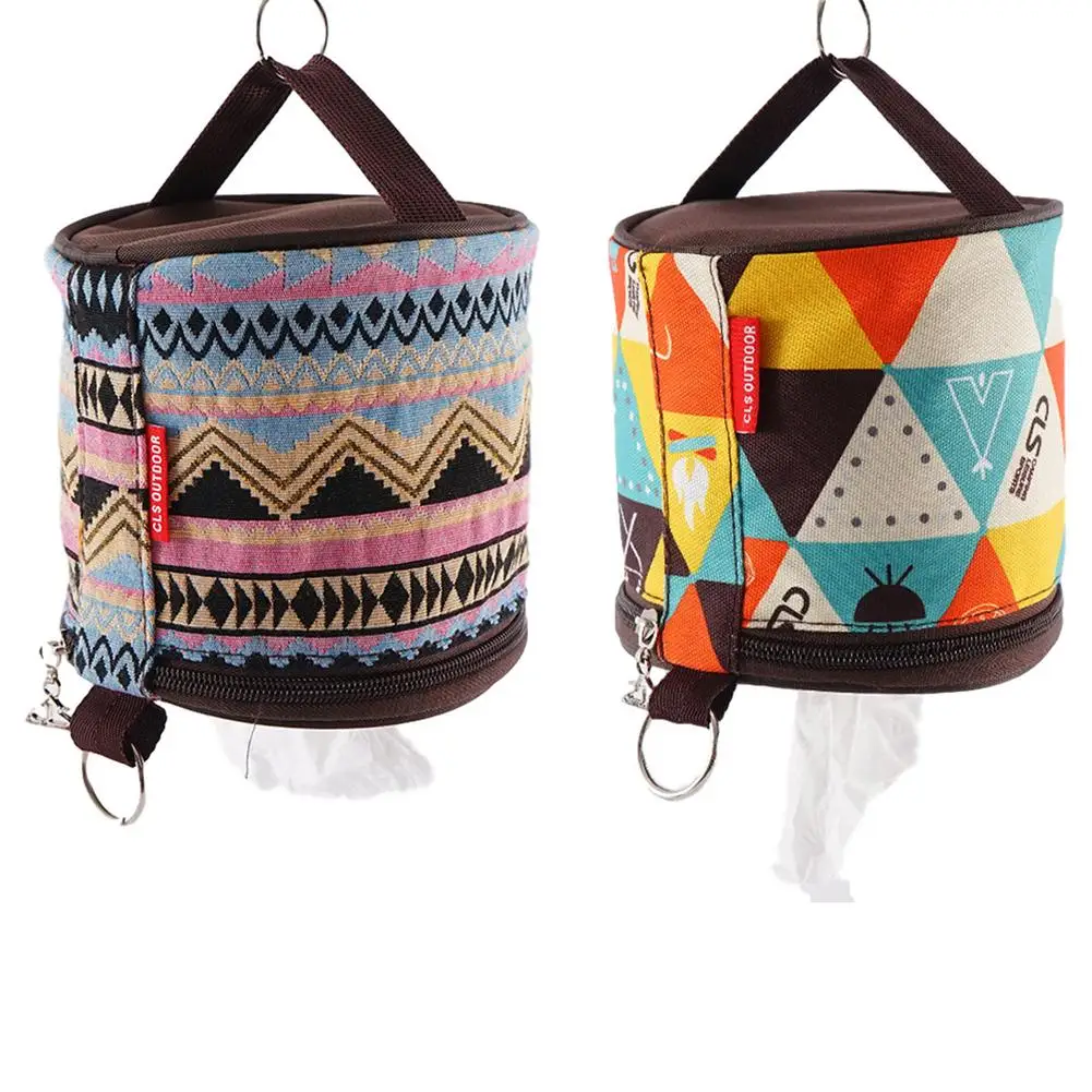 Camping Paper Box Folding Ethnic Style Toilet Paper Tissue Storage Bag Waterproof Outdoor Camping Travel Pouch Outdoor Tools