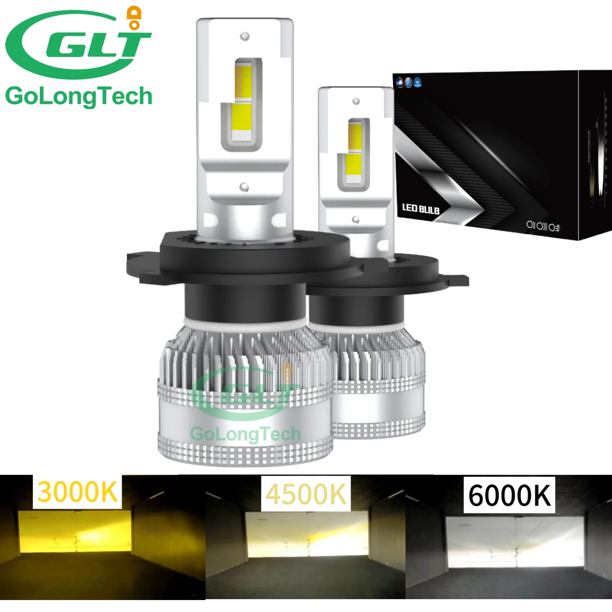 H4 car S130  3 Colors led auto headlight 10000LM led headlight Bulbs 9005 9006 130W/SET  Car led Headlight