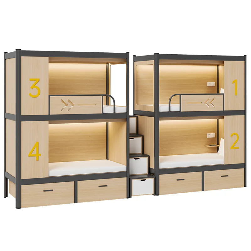 Metal Wood Frame Bunk Beds  Sleep Pods with Stairs and Storage and Durable & Stylish Designs