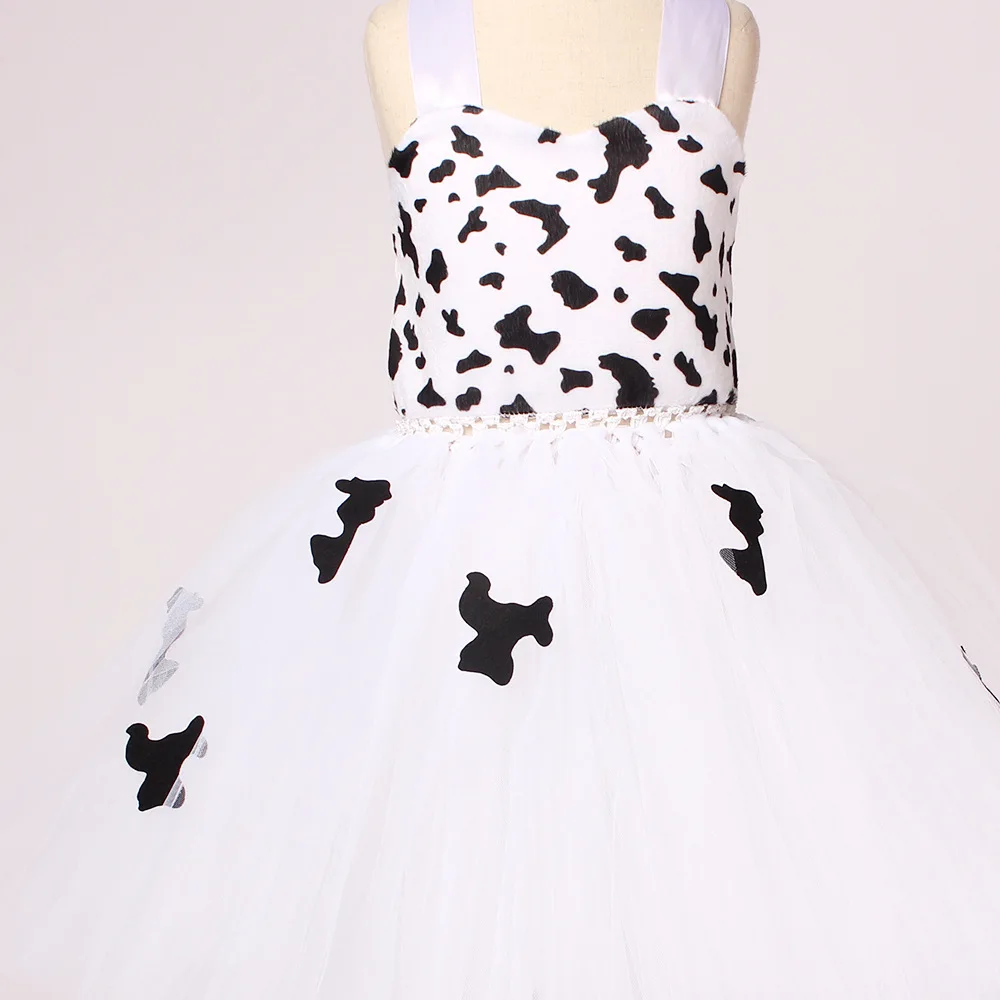 Halloween Animal World Cow Tiger Girl Dress mesh dress elegant cow print girls dresses
