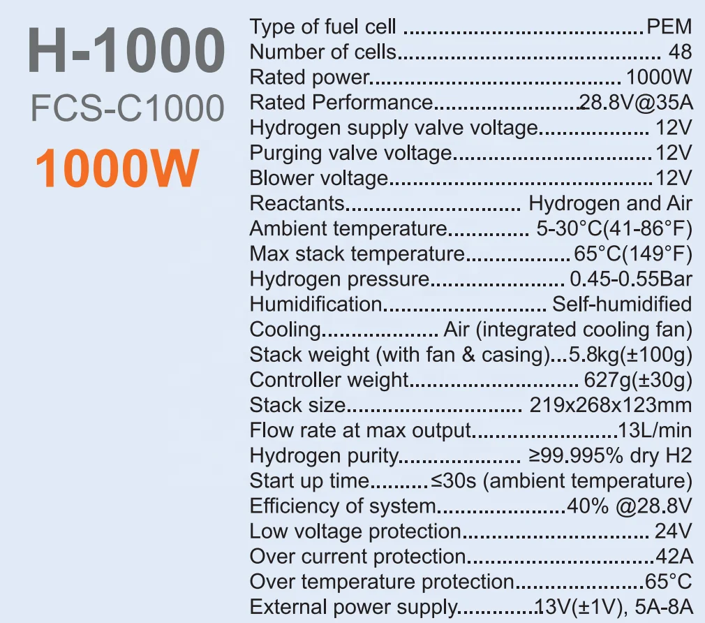 1KW Integrated Multi-Purpose Hydrogen PEM Fuel Cell