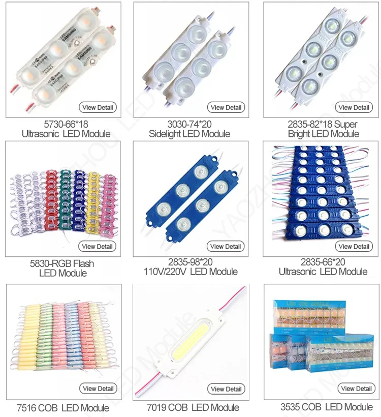 Hot Sell SMD2835 RGB Self-Dimming 5516 1.5W Waterproof IP67 Outdoor RGB Flashing LED Module Light For Letter Sign Advertising