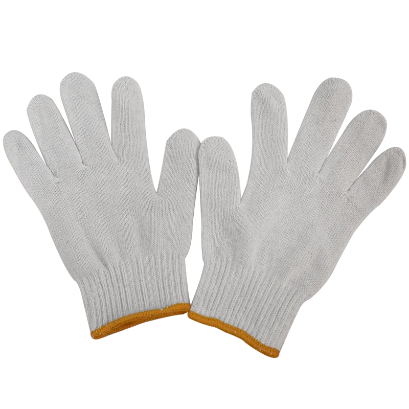 Good price with White cotton woven safty gloves commonly used in industrial work