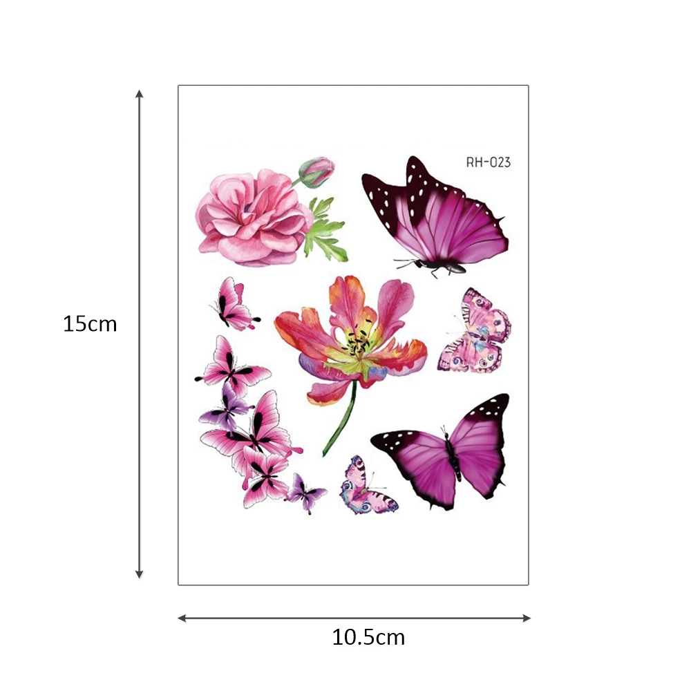 RH-001~RH-24 New waterproof disposable 3d tattoo stickers Original makeup butterfly tattoo stickers Fashion tattoo stickers