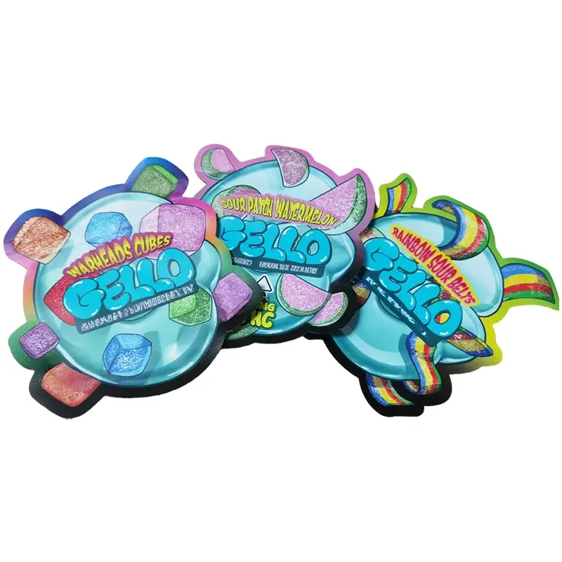 Customized LOW MOQ Digital Printing 1g Die Cut Mylar Bags Custom Shaped Bag Smell Proof Bag with Lock