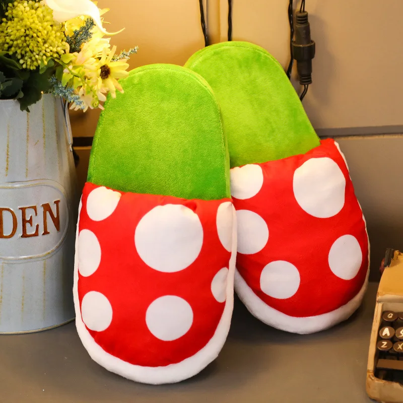 custom Halloween spoof cannibalism plush toys winter plush slippers funny flower role playing shoes cute plant slippers plush