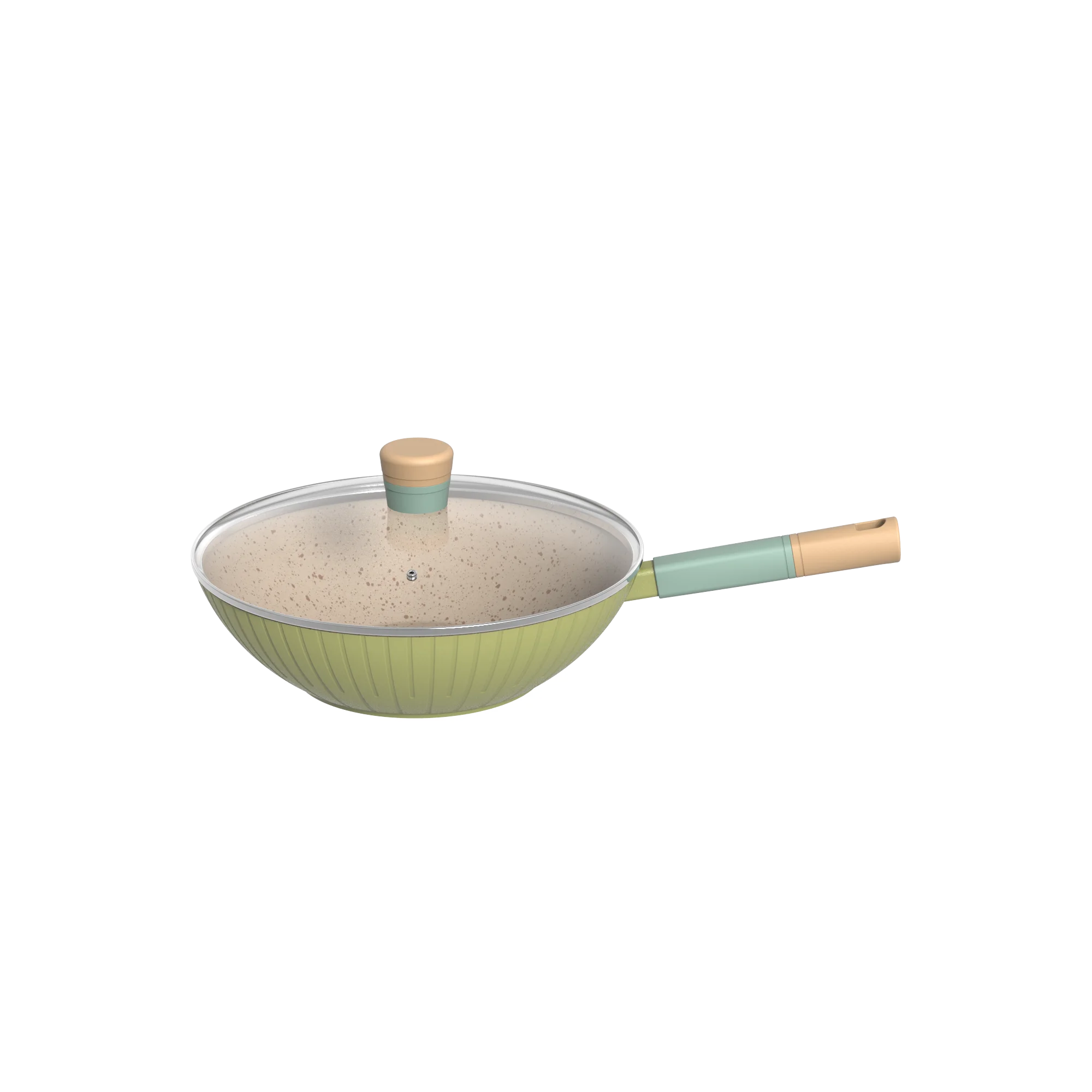 BESCO OEM эссенция Серия 28 см алюминий светло-зеленый Кемпинг вок интерьер xylan plus Серебряный алмаз антипригарное покрытие