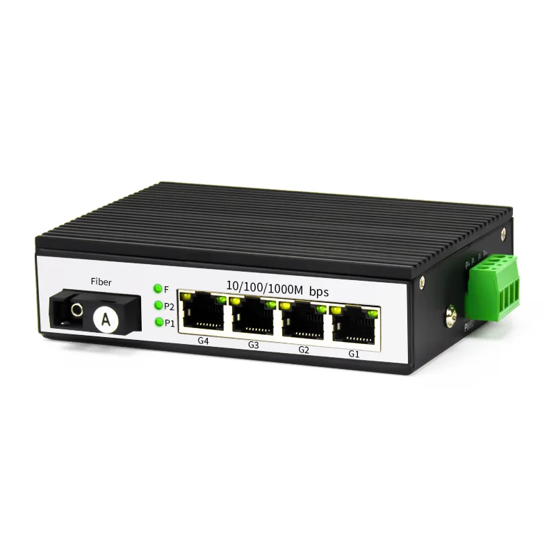4-port 10//100/1000 BASE-TX+1* 1000M Base FX Industrial PoE Switch Din Rail type 4RJ45  1Fiber SC industrial ethernet switch