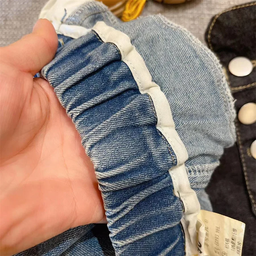 2-7 Years Hot Sale Casual Toddler High Waist Denim Trousers Wholesale Girls Boutique Clothing Jeans For Kids Girls Custom Pants