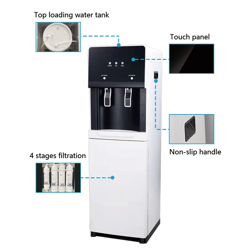 Freestanding Hot Cold Water Dispenser Automatically Heating Cooling Pipeline Machine Direct Drinking Water Purifier