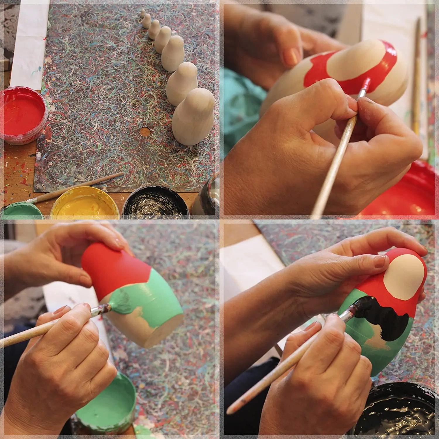 Custom Unpainted Babushka Nesting Dolls Unfinished Blank Wooden Matryoshka Doll for DIY Crafts Handmade Souvenir Gift Handicraft