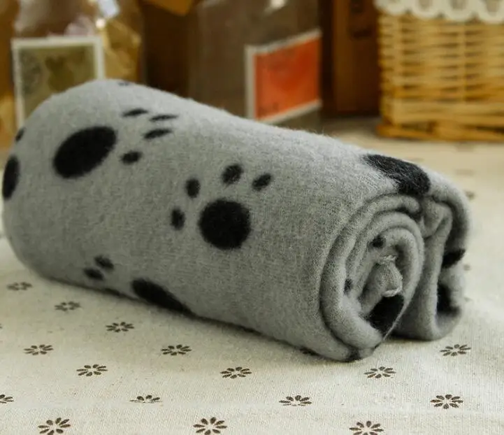 Pet Printing Paws Blanket Dog Soft Warm Blanket Cat Double-Faced Blanket