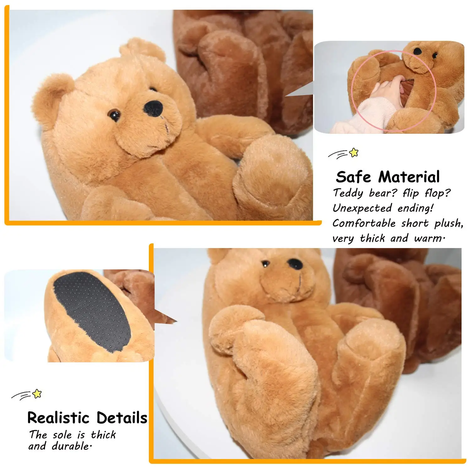 Teddy bear slippers 2022 fuzzy teddy Wholesale Plush adult Slipper House teddy bear slippers for women girls