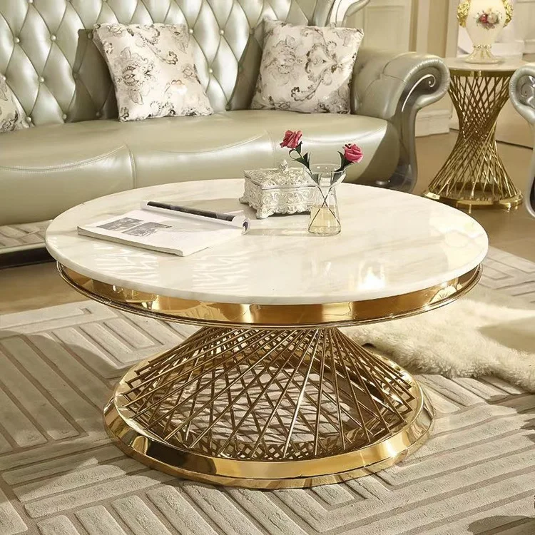 Wholesale Modern Stainless Steel Round Silver Mirror Dining Table for Events