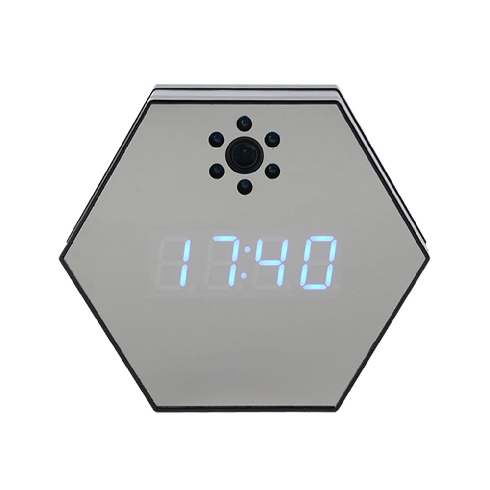 Wireless Multi Function alarm clock WiFi security CCTV Camera wall Clock Colorful Night Light Nanny Cam covert camera