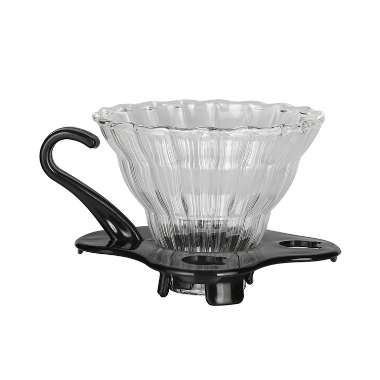 V60 Glass Pour Over Coffee Kettle Maker Reusable Cone Pour Over Glass Coffee
