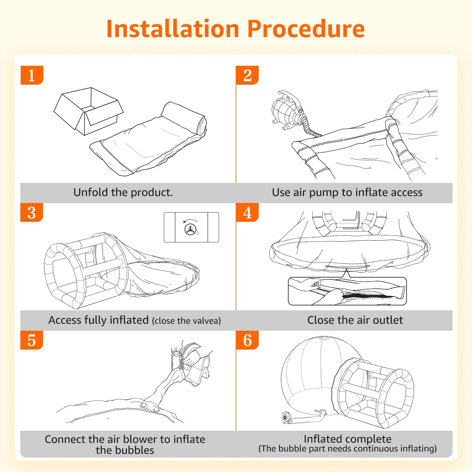 3m Dome Tent Bounce House Transparent Inflatable Balloon Bubble House  for Kids