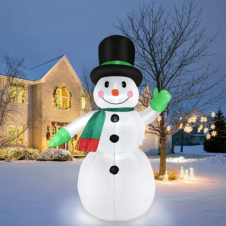 2021 xmas kids gift christmas decorations inflatable snowan with LED for outdoor