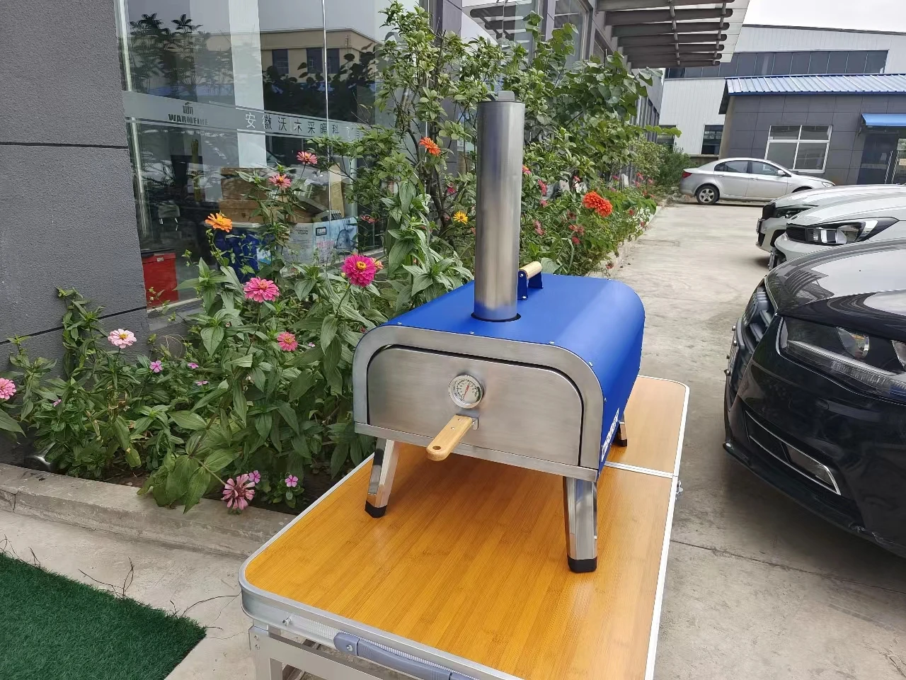 Hot !Good quality stainless steel outdoor pizza oven rotating portable pizza oven