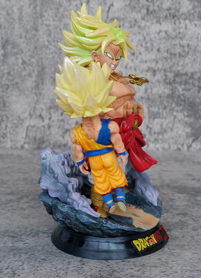 17.5cm anime DBZ super saiyan Furious Broly VS Goku action figure PVC collection model Dragon Balls toy for gifts