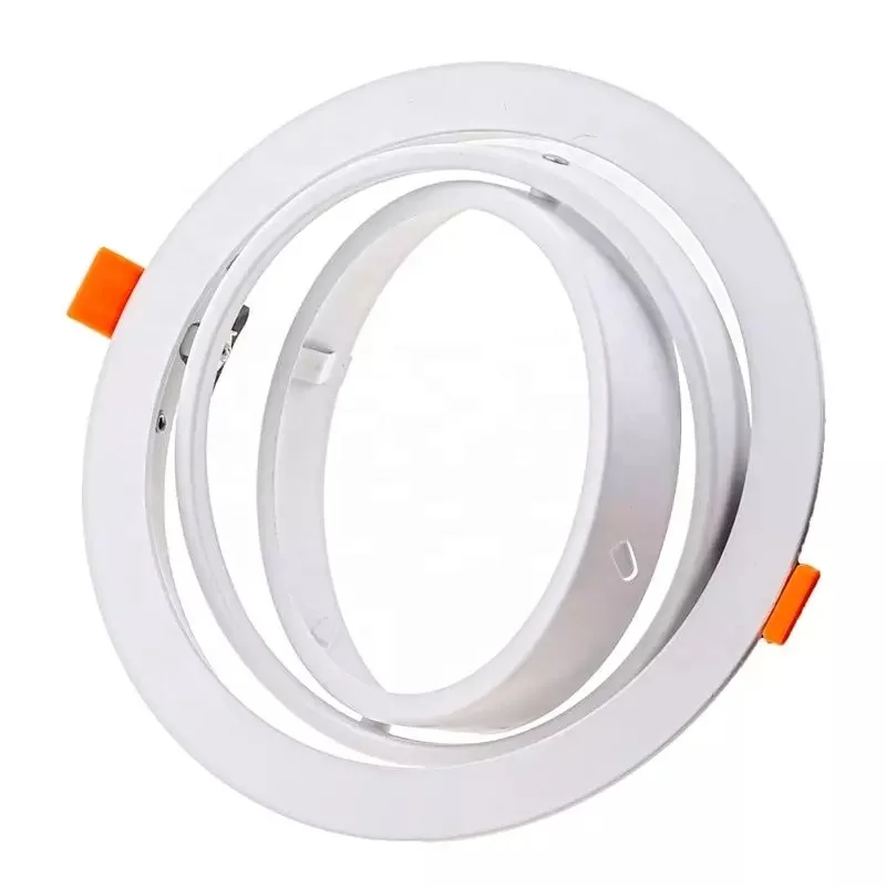 Iron aluminum material frame square downlight fixture round housing g53 led ar111 gu10 lamp holder