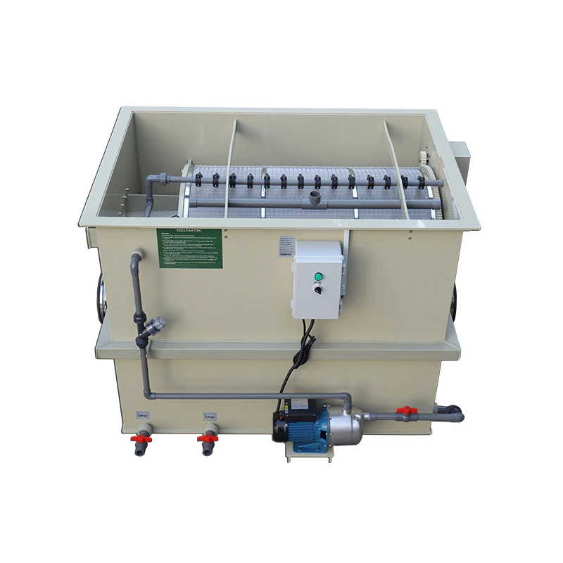Qlozone aquaculture fish farm wastewater drum micro screen filter 110m3 rotary drum filter for sale