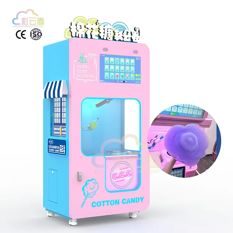 Fully Automatic Sugar Cotton Candy Automatic Vending Machine Commercial Flower Cotton Candy Machine