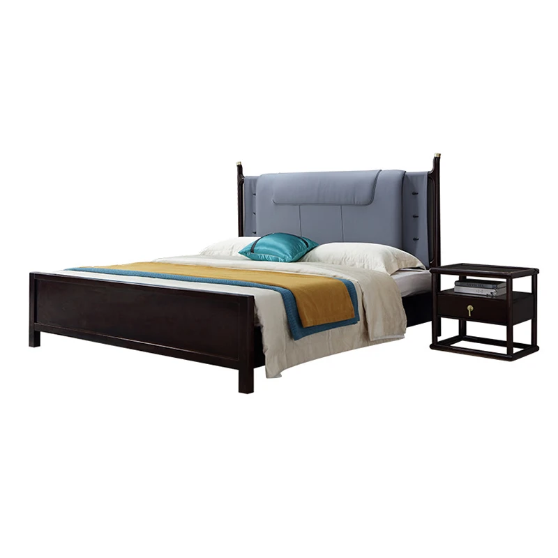 
king beds wooden bedroom furniture new Chinese style 