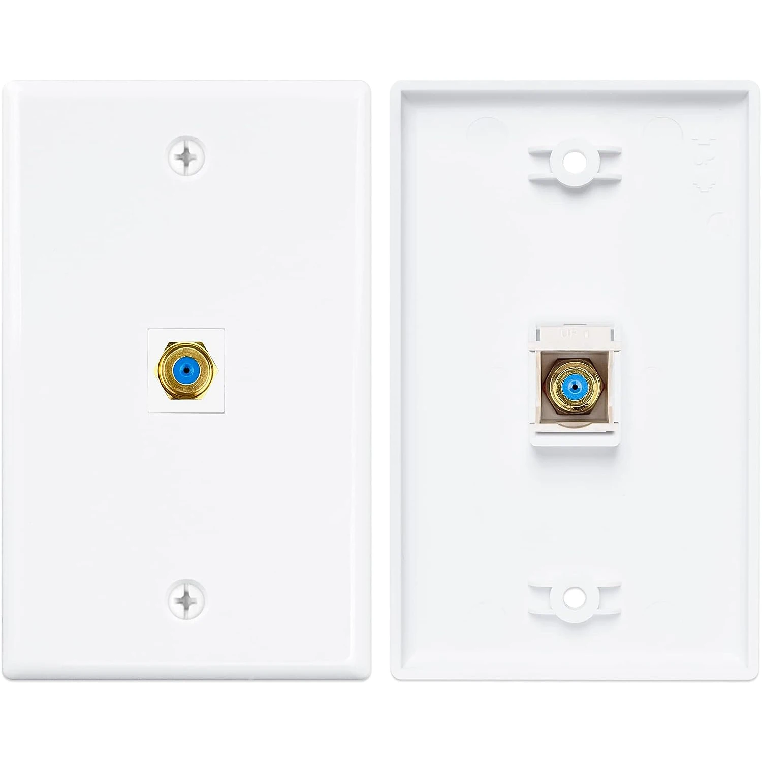 Gold Plated RG6 Coaxial Jack F-type Keystone Connector Coaxial Keystone Jack Insert for Home Theater Network Keystone Connectors
