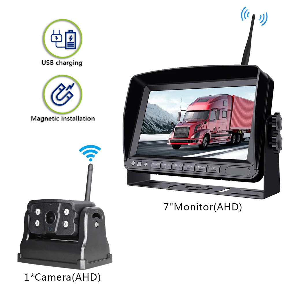 Security Wireless Wifi Solar Camera Backup Battery Digital 360 Degree Heavy Duty Camera System 7inch Ips Ahd Quad Monitor Kit