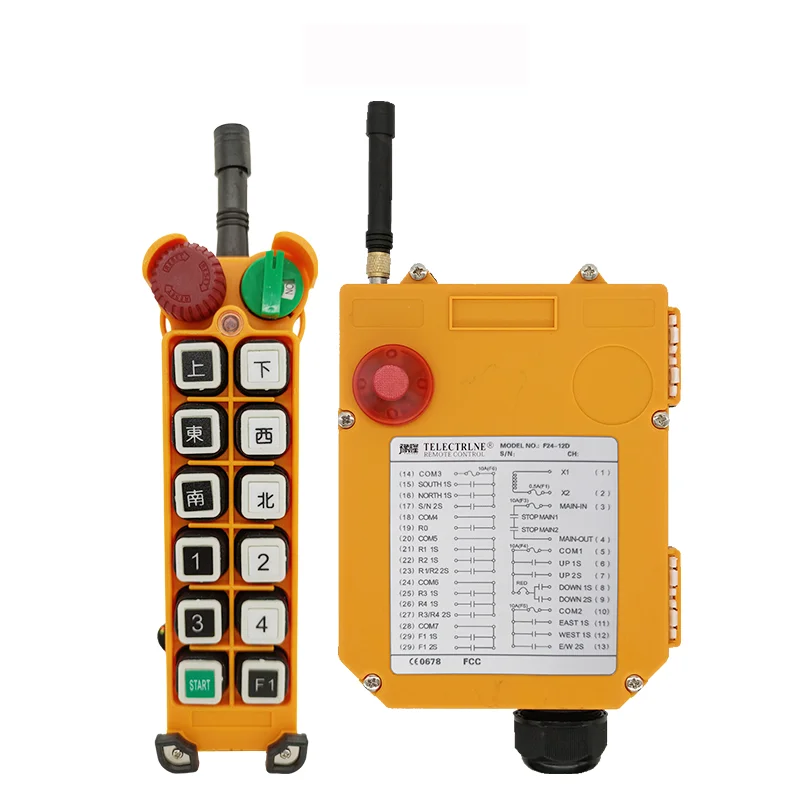 F24-12D  Buttons 200m Wireless Control Distance AC DC12-380V Wireless Waterproof Remote Control for Industrial Dock Tower Crane