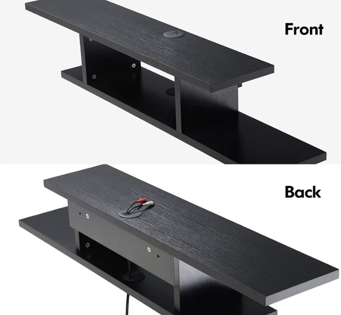 Wall Mounted Gaming Shelf Floating TV Stand Component Shelf Entertainment Center Unit