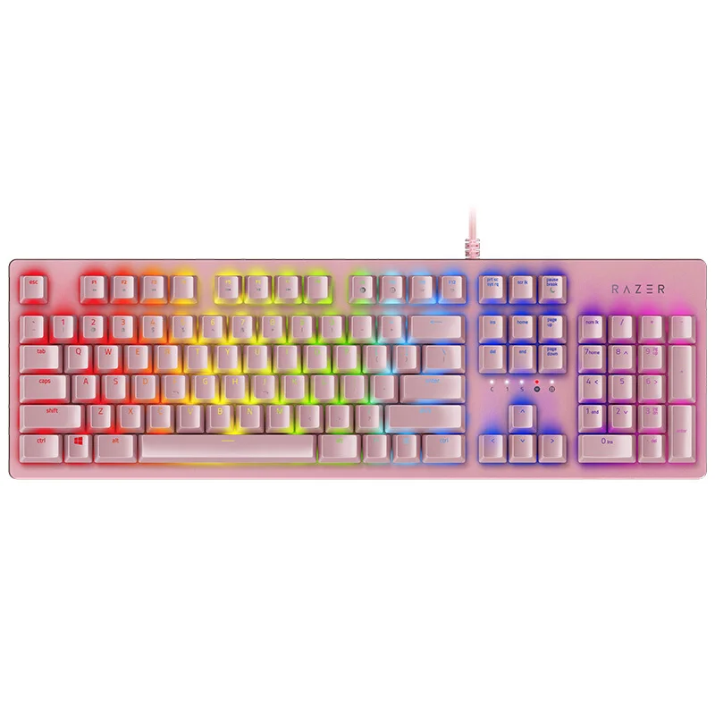 Оригинальная Проводная Механическая клавиатура Razer Huntsman 104 клавиш RGB подсветка трехцветный оптический