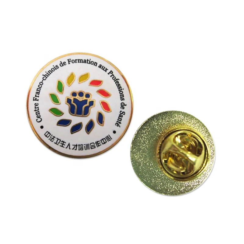 Metal Label Brand Logo Custom Stainless Steel Enamel Lapel Pin Badge For Jeans Clothing