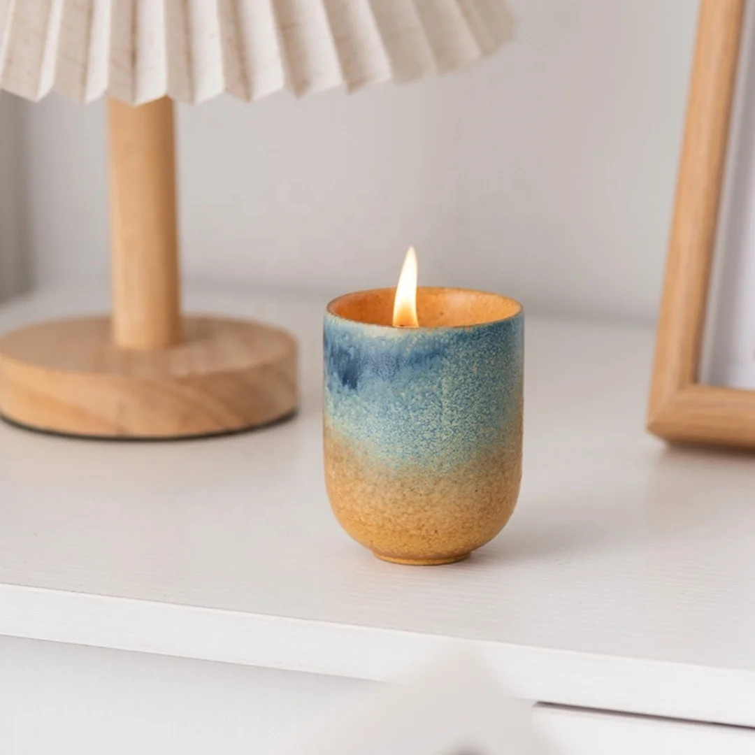 Wedding Gift Set Home Decor Nordic Modern Ceramic Candle Concrete Jar Christmas Candle Jars for Making Candles