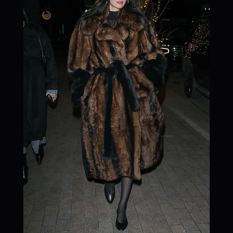 DiZNEW2024 Новые осенне-зимние продвинутые норковые волосы для защиты окружающей среды пушистые средней длины густые Теплые Волосы