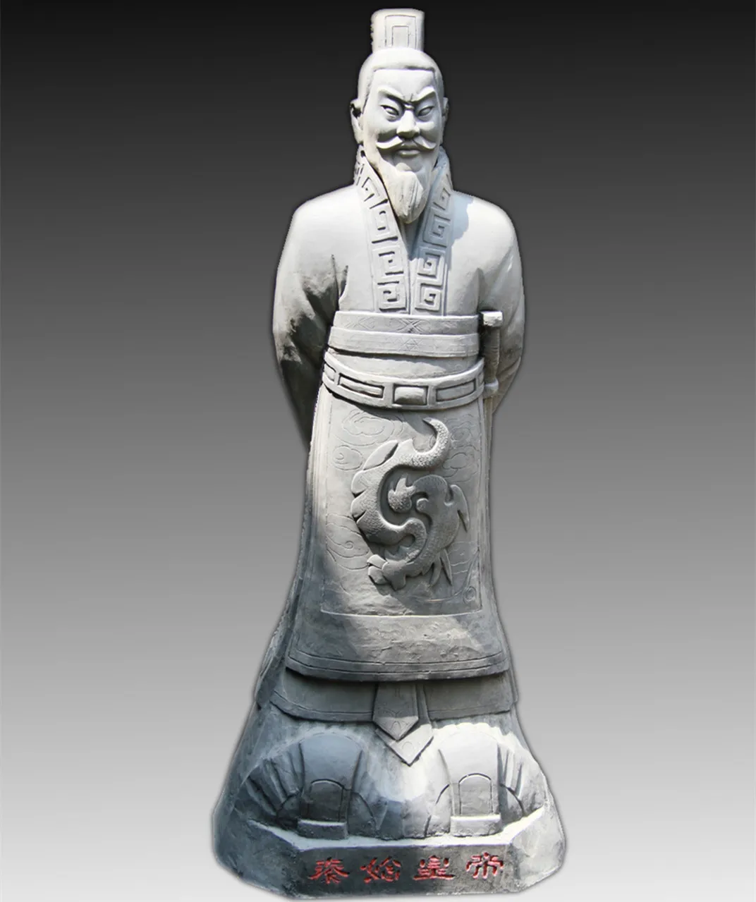 Vintage Chinese Clay Terracotta Warrior Soldier Figure Statue General in Robe for Home Decoration