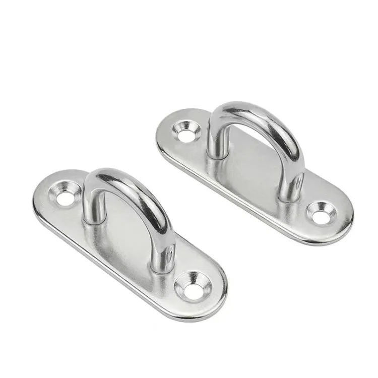 Stainless Steel Deck Mooring Pad Eye Plate Hook Forged Ring Marine Hardware Door Buckle Fittings Packed in Box Bag or Carton