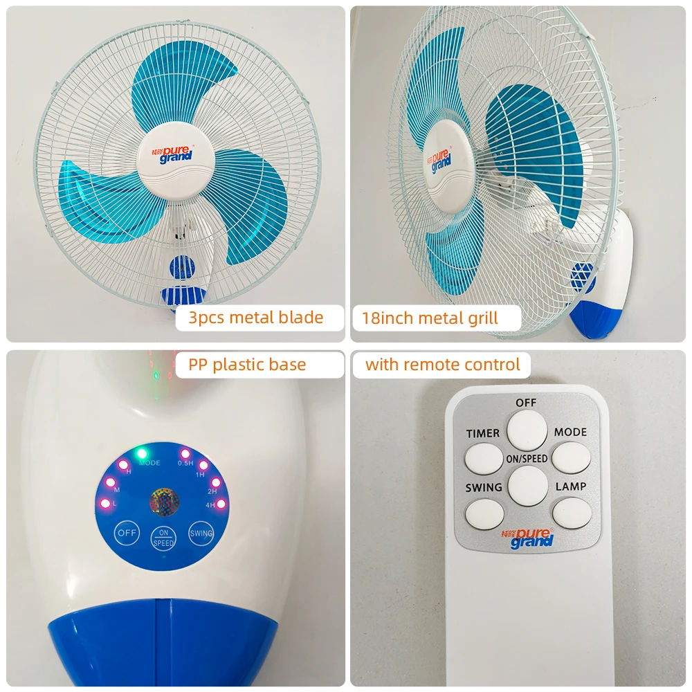 18 Inch Remote Control Oscillating Electric High Speed Shop Industrial Fan With Wall Mount
