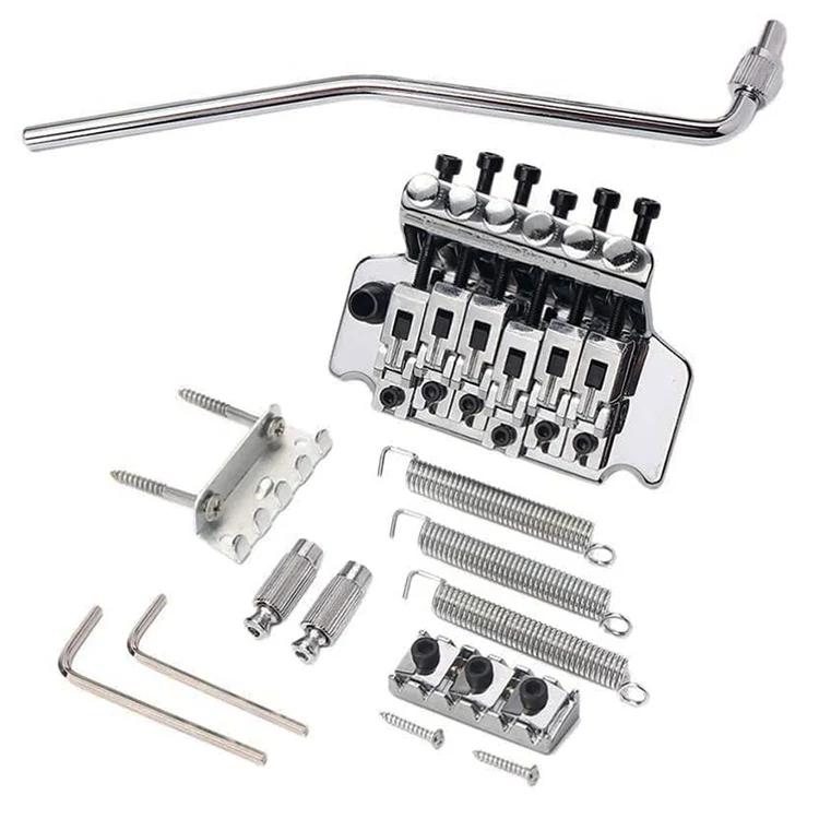 Chrome 6 String Electric Guitar Double Locking Tremolo System Bridge for Guitar Replacement parts