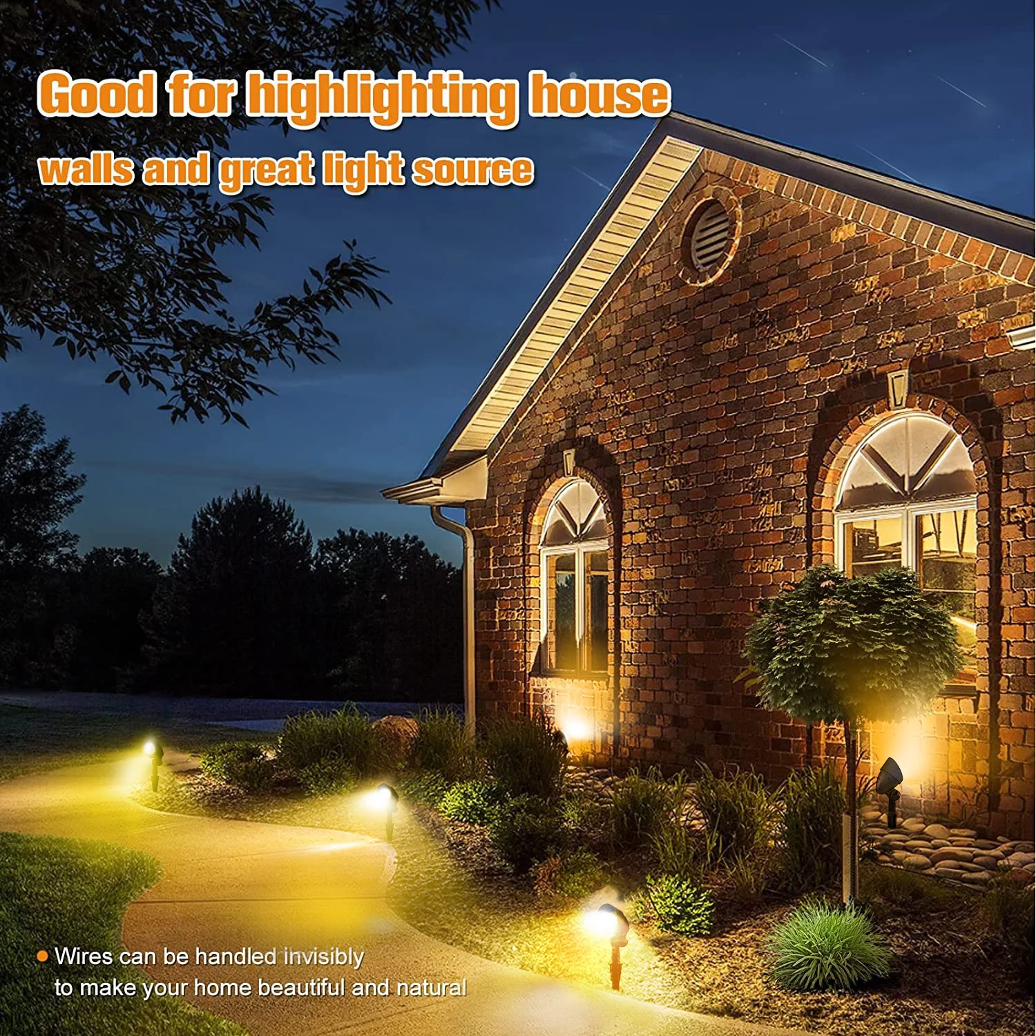 Landscape Lighting Low Voltage Landscape Lights 4PK 5W LED 200 Lumen Outdoor Pathway Lights Aluminum Material ETL Listed