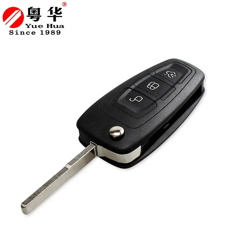 New 3 Buttons Transponder Car Key Fob Case with HU101 Blade Flip Folding Remote Key Shell Fob Case For Ford Focus Fiesta 2013