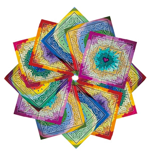 High quality square organic cotton custom logo sublimation print bandana