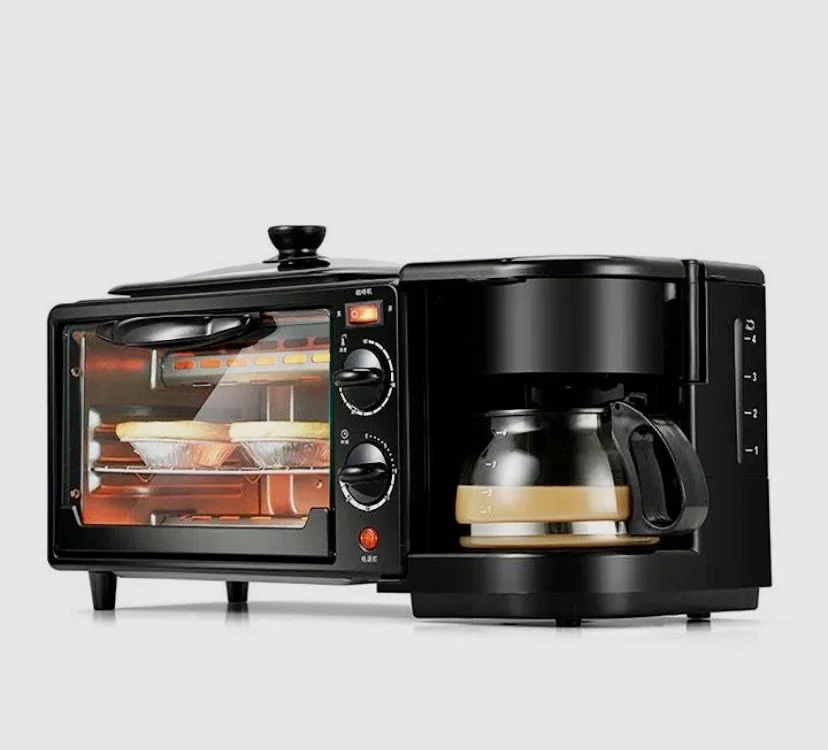toaster & frying pan electric oven & coffee make3 in 1 breakfast machine