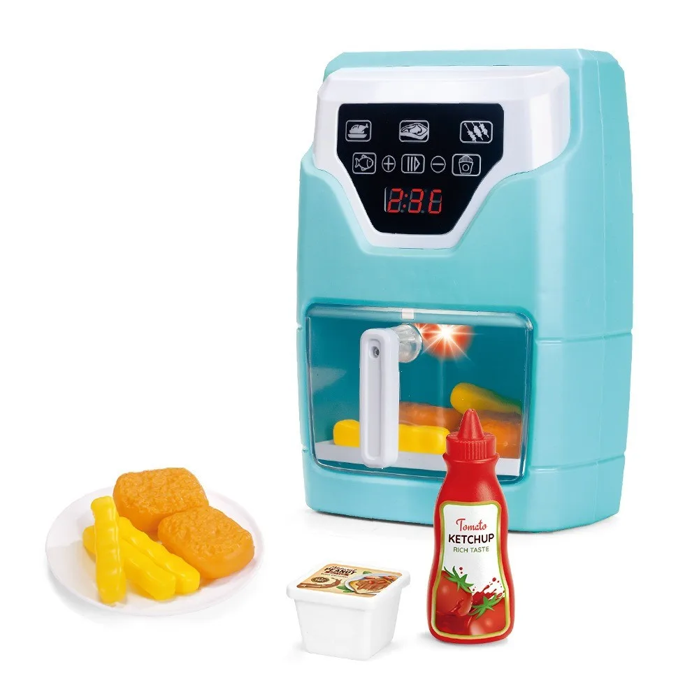 Hot Selling Children Mini Electric Air Fryer Toys Simulation Kitchen Cooking Play House Toy Set With Light And Sound For Gifts